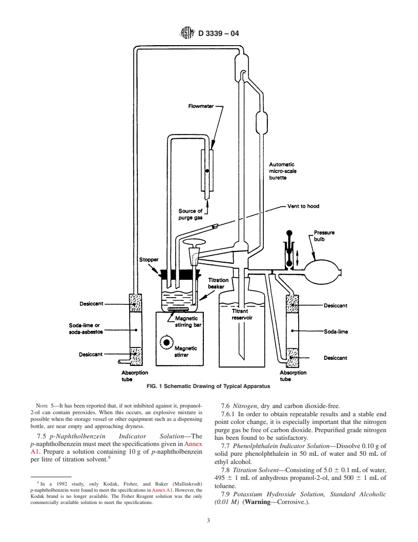 ASTM D3339-04 - Standard Test Method for Acid Number of Petroleum Products by Semi-Micro Color Indicator Titration