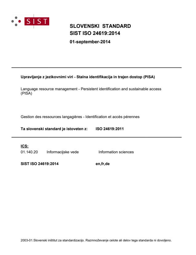 SIST ISO 24619:2014