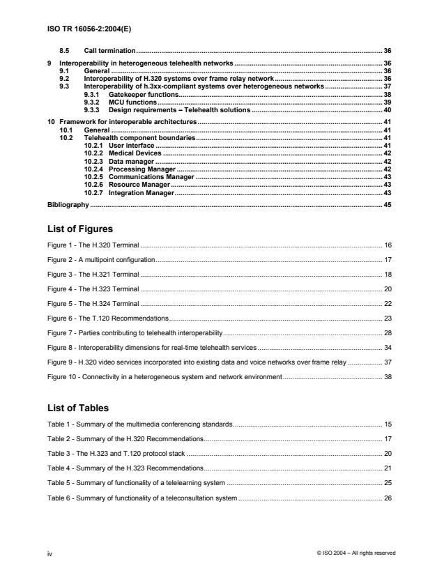 ISO/TR 16056-2:2004 ISO/TR 16056-2:2004 - Health informatics -- Interoperability of telehealth systems and networks - Page 4 preview