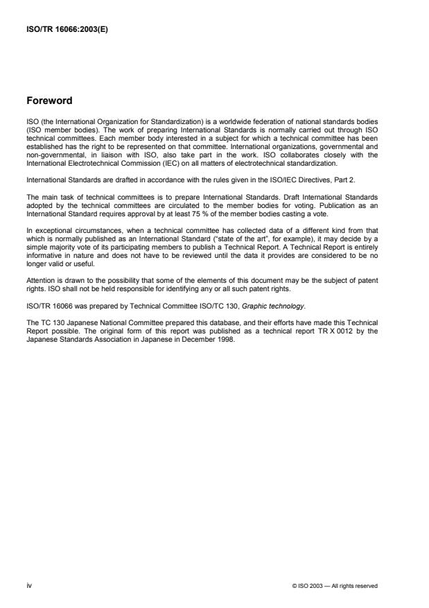 ISO/TR 16066:2003 ISO/TR 16066:2003 - Graphic technology -- Standard object colour spectra database for colour reproduction evaluation (SOCS) - Page 4 preview