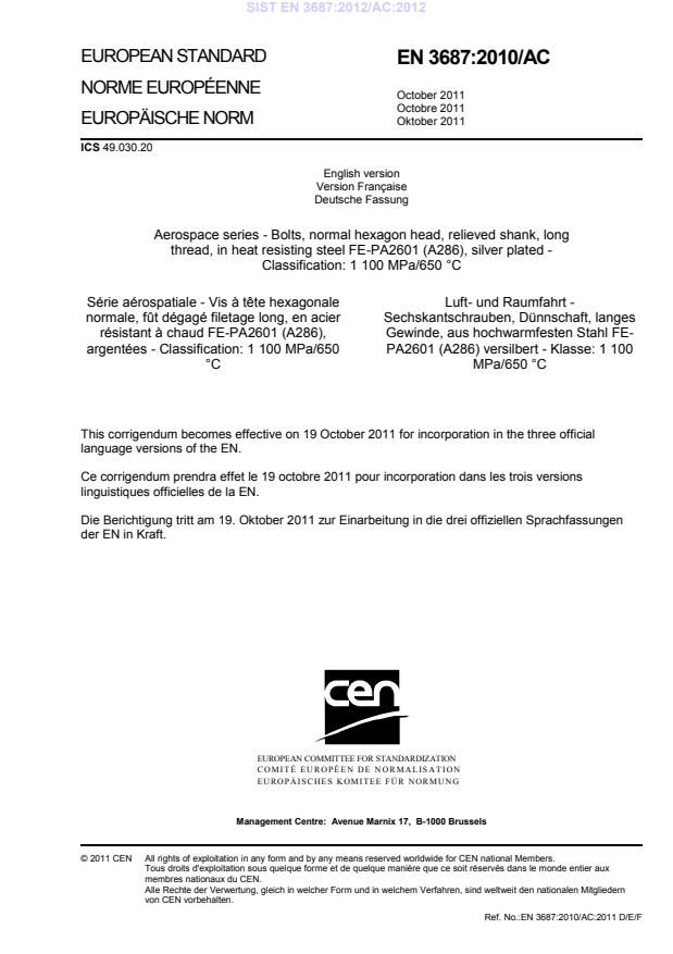 EN 3687:2012/AC:2012 - BARVE