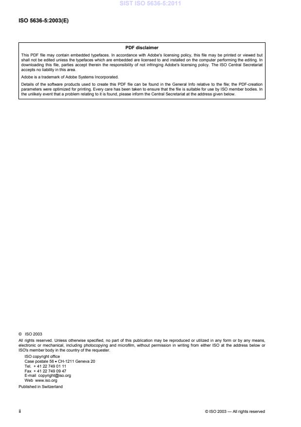 ISO 5636-5:2003 ISO 5636-5:2011 - Page 4 preview