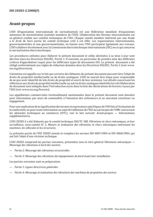 ISO 20283-2:2008 ISO 20283-2:2008 - Vibrations mécaniques -- Mesurage des vibrations a bord des navires - Page 4 preview