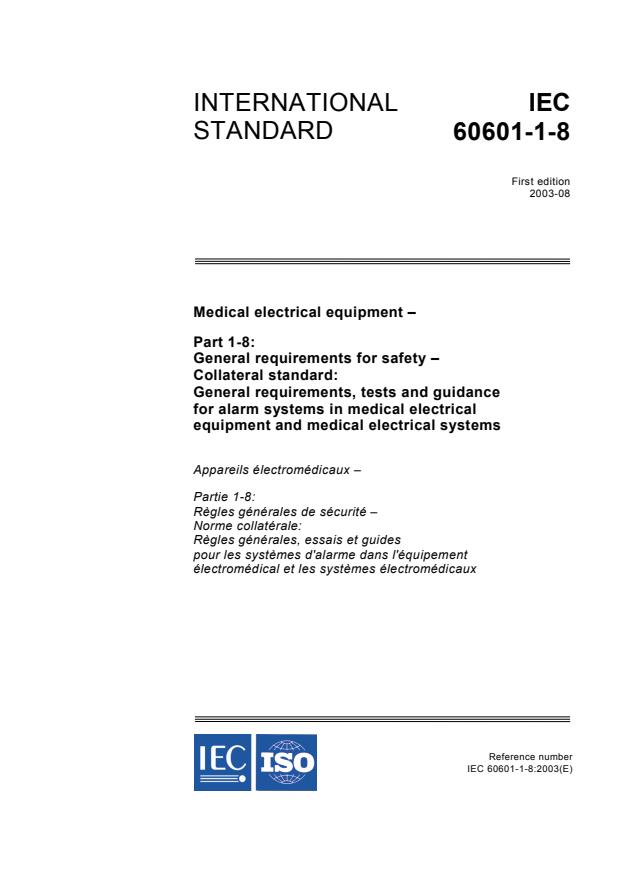 IEC 60601-1-8:2003 - Medical electrical equipment