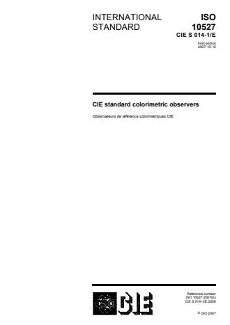 ISO 10527:2007 - CIE standard colorimetric observers