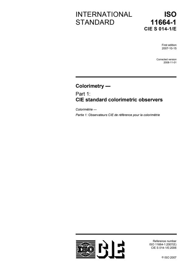 ISO 10527:2007 - CIE standard colorimetric observers