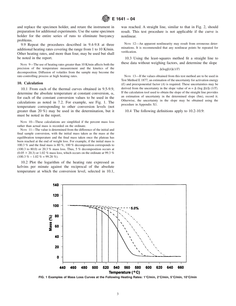 ASTM E1641-04 - Standard Test Method for Decomposition Kinetics by Thermogravimetry