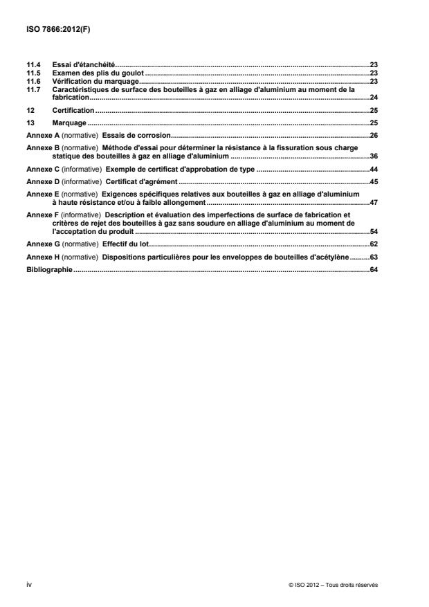 ISO 7866:2012 ISO 7866:2012 - Bouteilles a gaz -- Bouteilles a gaz sans soudure en alliage d'aluminium destinées a etre rechargées -- Conception, construction et essais - Page 4 preview