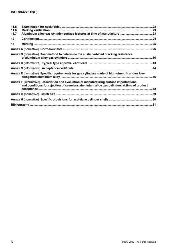 ISO 7866:2012 ISO 7866:2012 - Gas cylinders -- Refillable seamless aluminium alloy gas cylinders -- Design, construction and testing - Page 4 preview