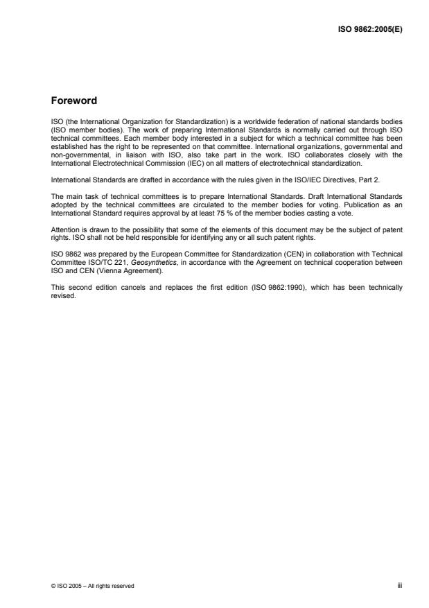 ISO 9862:2005 - Geosynthetics -- Sampling and preparation of test specimens