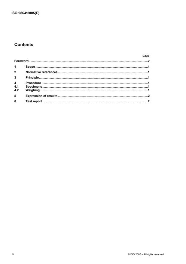 ISO 9864:2005 ISO 9864:2005 - Geosynthetics -- Test method for the determination of mass per unit area of geotextiles and geotextile-related products - Page 4 preview