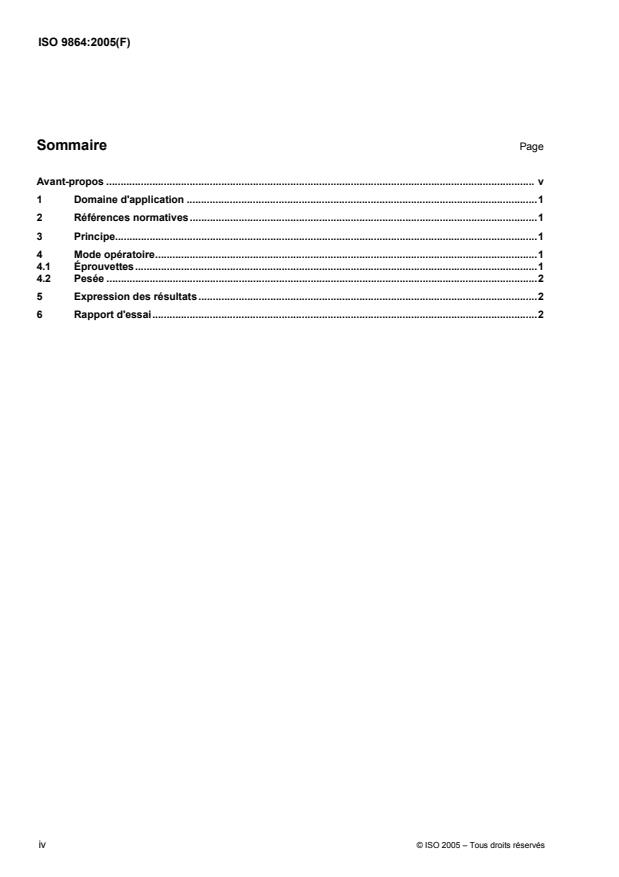 ISO 9864:2005 ISO 9864:2005 - Géosynthétiques -- Méthode d'essai pour la détermination de la masse surfacique des géotextiles et produits apparentés - Page 4 preview