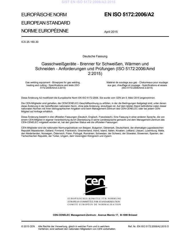 EN ISO 5172:2006/A2:2015 (DE)