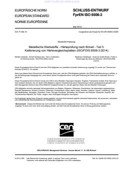EN ISO 6506-3:2014 k FprEN ISO 6506-3:2014 - Page 3 preview