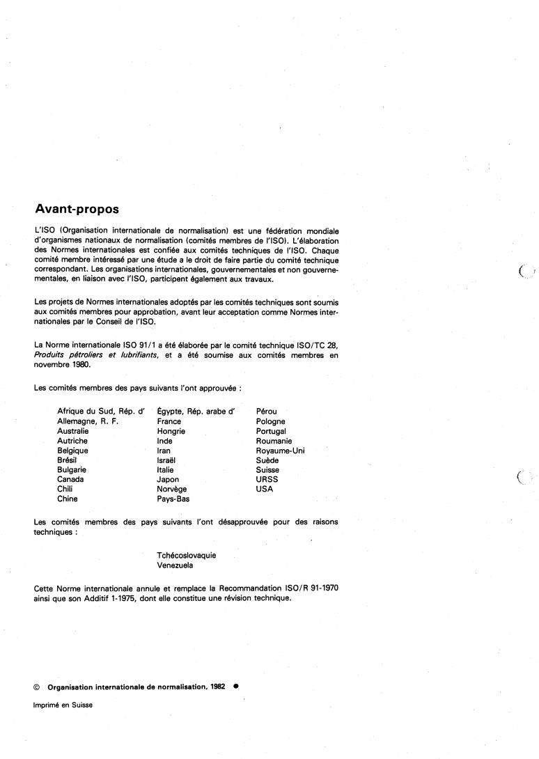 ISO 91-1:1982 ISO 91-1:1982 - Petroleum measurement tables — Part 1: Tables based on reference temperatures of 15 degrees C and 60 degrees F
Released:2/1/1982 - Page 2 preview