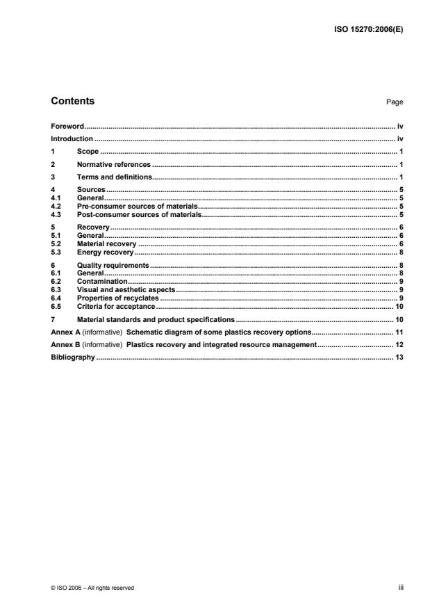 ISO 15270:2006 - Plastics -- Guidelines for the recovery and recycling of plastics waste