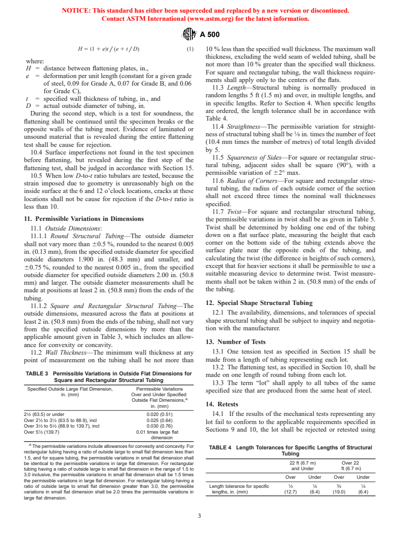 ASTM A500-01a - Standard Specification for Cold-Formed Welded and Seamless Carbon Steel Structural Tubing in Rounds and Shapes