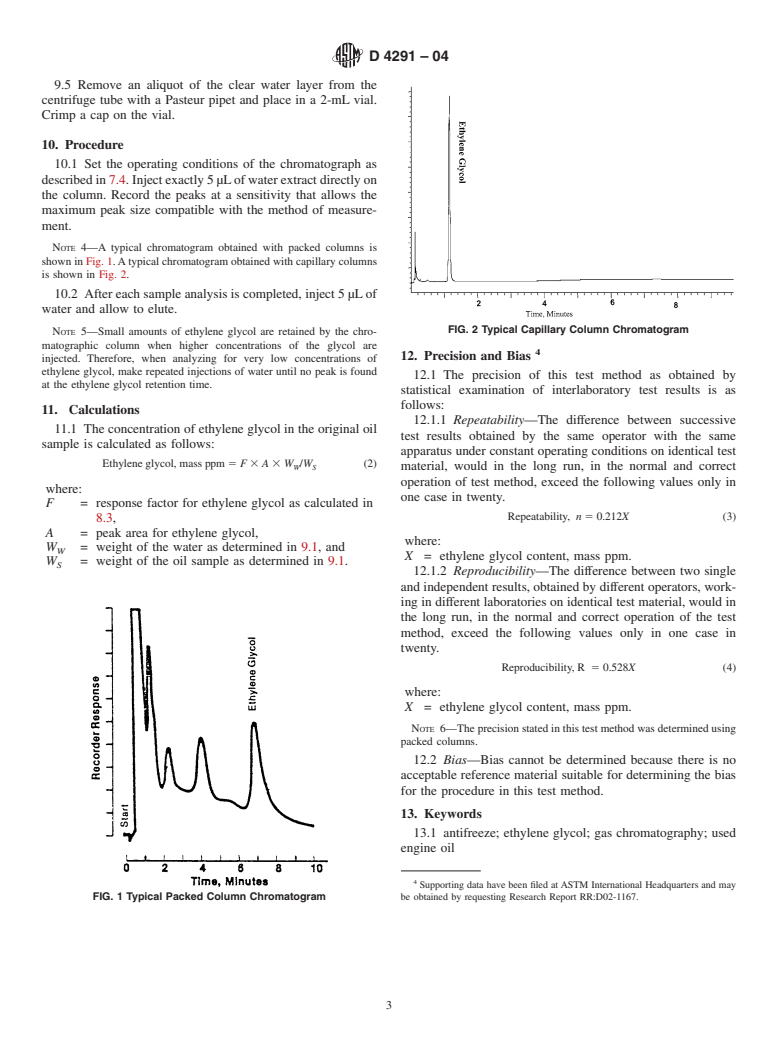 ASTM D4291-04 - Standard Test Method for Trace Ethylene Glycol in Used Engine Oil