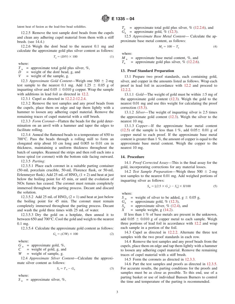 ASTM E1335-04 - Standard Test Methods for Determination of Gold in Bullion by Cupellation