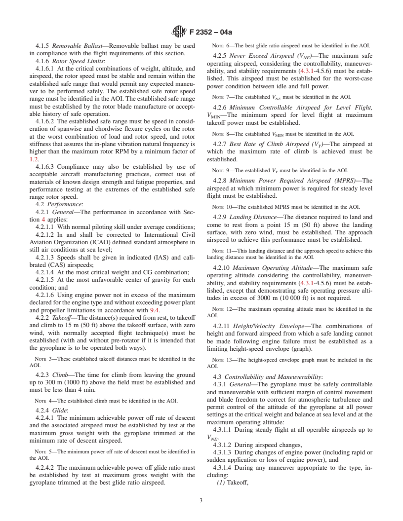 ASTM F2352-04a - Standard Specification for Design and Performance of Light Sport Gyroplane Aircraft