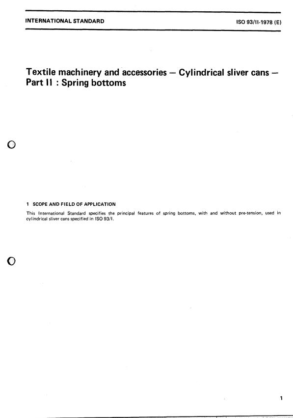 ISO 93-2:1978 - Textile machinery and accessories -- Cylindrical sliver cans