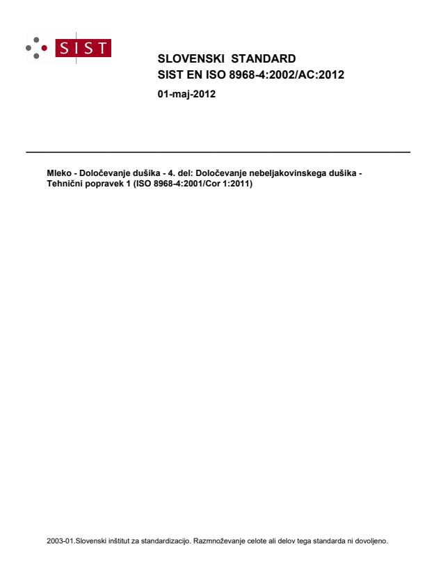 EN ISO 8968-4:2002/AC:2012