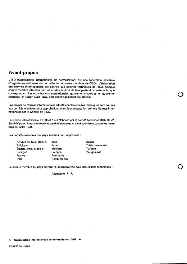 ISO 93-3:1981 ISO 93-3:1981 - Matériel pour l'industrie textile -- Pots cylindriques pour rubans - Page 2 preview