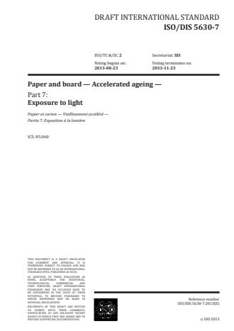 ISO 5630-7:2014 - Paper and board -- Accelerated ageing