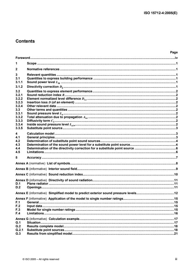 ISO 15712-4:2005 - Building acoustics -- Estimation of acoustic performance of buildings from the performance of elements