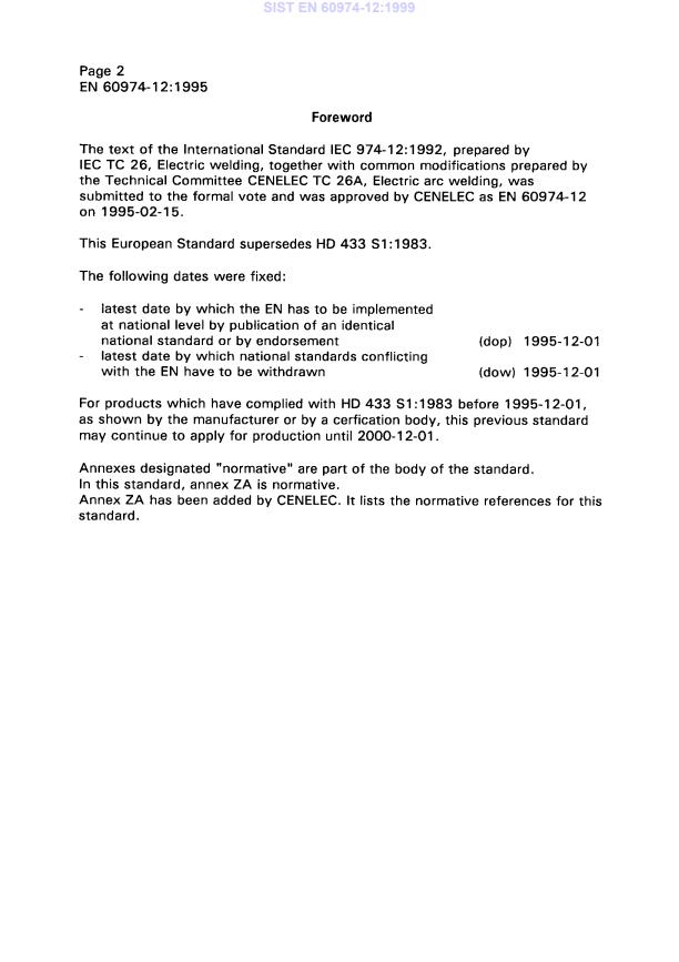 EN 60974-12:1995 EN 60974-12:1999 - Page 4 preview