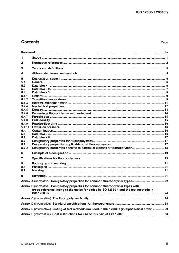 ISO 12086-1:2006 - Plastics -- Fluoropolymer dispersions and moulding and extrusion materials