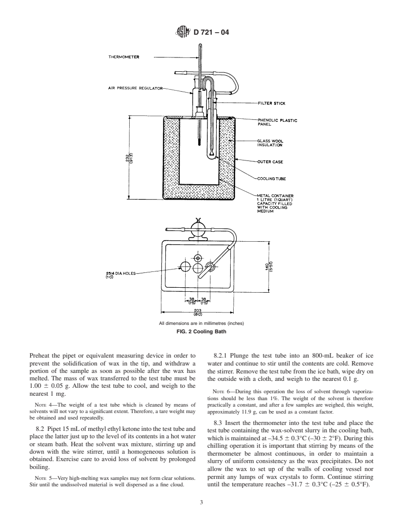 ASTM D721-04 - Standard Test Method for Oil Content of Petroleum Waxes