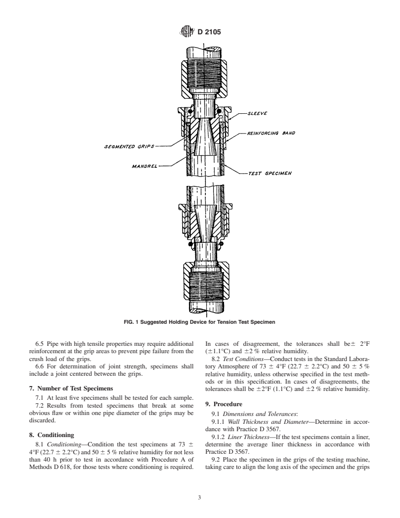 ASTM D2105-01 - Standard Test Method for Longitudinal Tensile Properties of "Fiberglass" (Glass-Fiber-Reinforced Thermosetting-Resin) Pipe and Tube