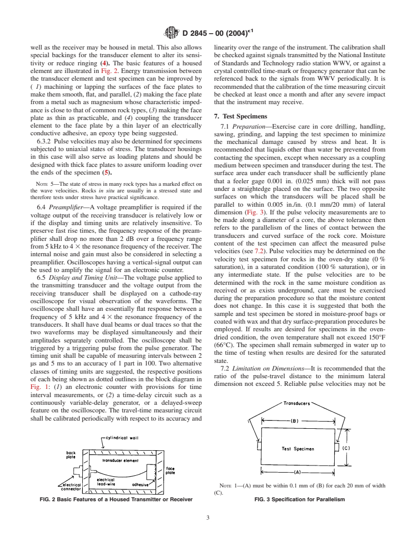 ASTM D2845-00(2004)e1 - Standard Test Method for Laboratory Determination of Pulse Velocities and Ultrasonic Elastic Constants of Rock