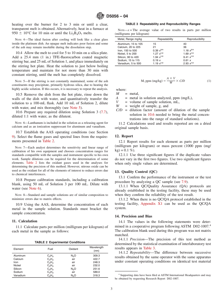 ASTM D5056-04 - Standard Test Method for Trace Metals in Petroleum Coke by Atomic Absorption