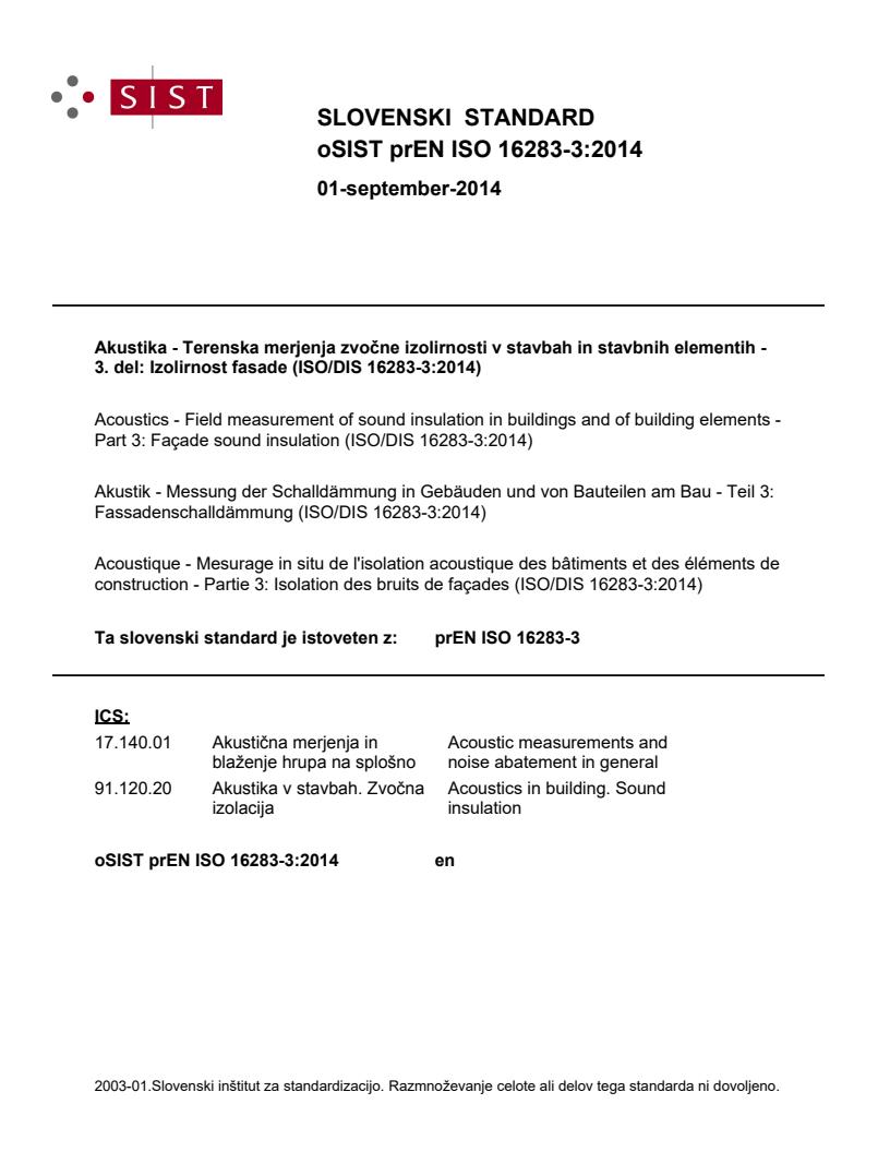 prEN ISO 16283-3:2014