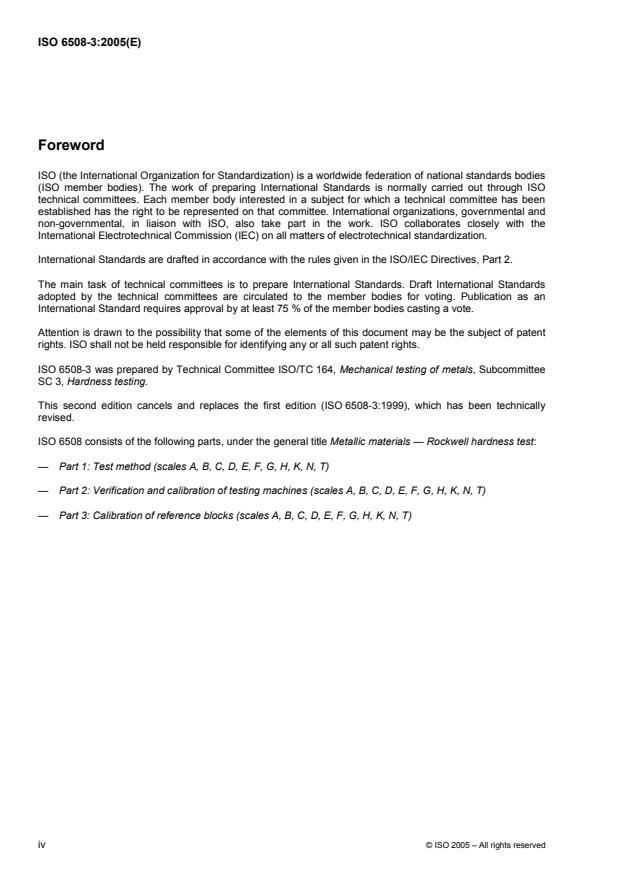 ISO 6508-3:2005 ISO 6508-3:2005 - Metallic materials -- Rockwell hardness test - Page 4 preview