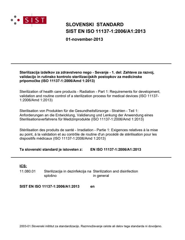 EN ISO 11137-1:2006/A1:2013