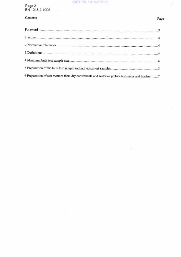 EN 1015-2:1998 EN 1015-2:1999 - Page 4 preview