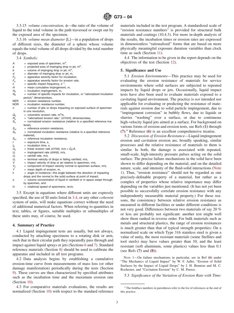ASTM G73-04 - Standard Practice for Liquid Impingement Erosion Testing