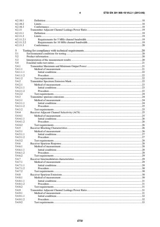 SIST EN 301 908-19 V6.2.1:2013 ETSI EN 301 908-19 V6.2.1 (2013-06) - IMT cellular networks; Harmonized EN covering the essential requirements of article 3.2 of the R&TTE Directive; Part 19: OFDMA TDD WMAN (Mobile WiMAX) TDD User Equipment (UE) - Page 4 preview
