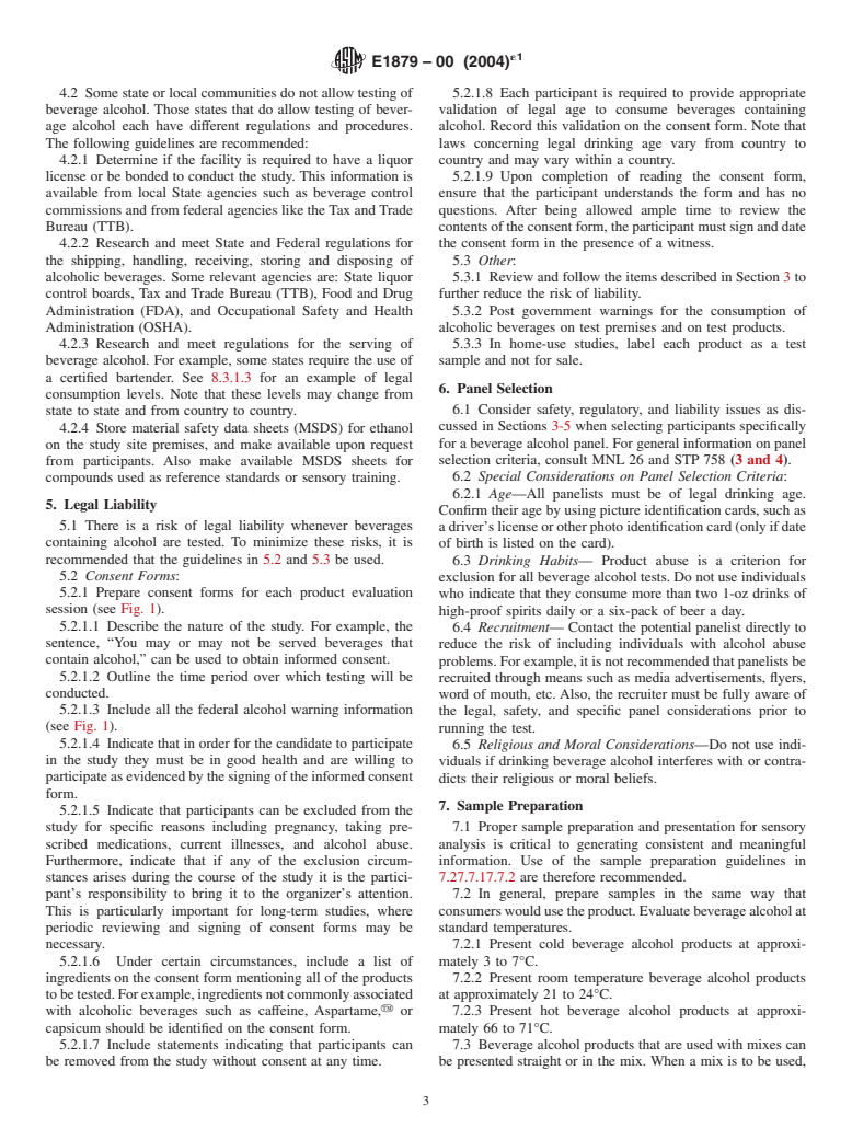 ASTM E1879-00(2004)e1 - Standard Guide for Sensory Evaluation of Beverages Containing Alcohol