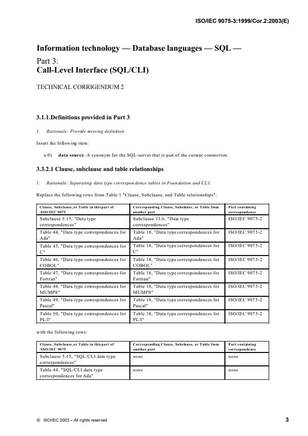 ISO/IEC 9075-3:1999/Cor 2:2003