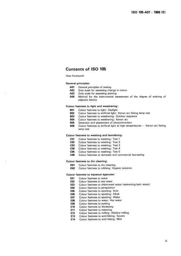ISO 105-A01:1989 - Textiles -- Tests for colour fastness