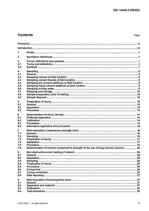 ISO 10426-2:2003 - Petroleum and natural gas industries -- Cements and materials for well cementing