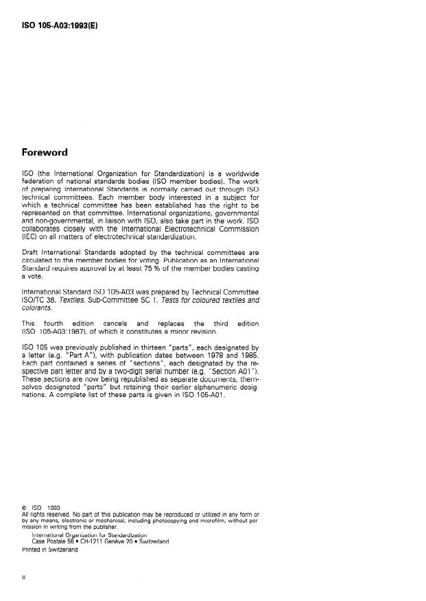 ISO 105-A03:1993 ISO 105-A03:1993 - Textiles -- Tests for colour fastness - Page 2 preview