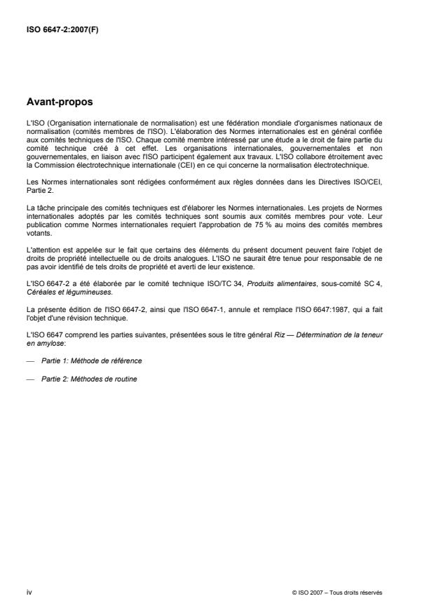 ISO 6647-2:2007 ISO 6647-2:2007 - Riz -- Détermination de la teneur en amylose - Page 4 preview