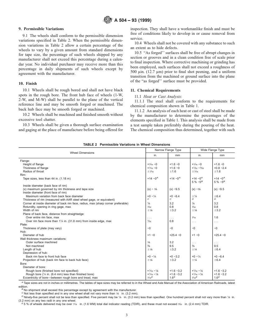 ASTM A504-93(1999) - Standard Specification for Wrought Carbon Steel Wheels