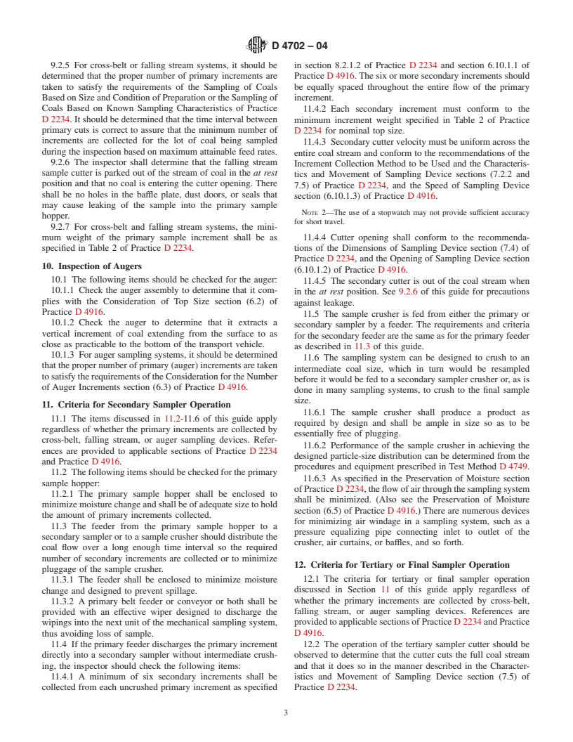 ASTM D4702-04 - Standard Guide for Quality Management of Mechanical Coal Sampling Systems