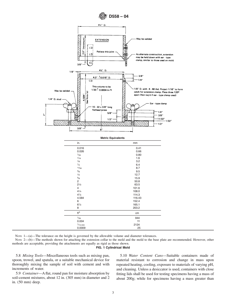 ASTM D558-04 - Standard Test Methods for Moisture-Density (Unit Weight) Relations of Soil-Cement Mixtures